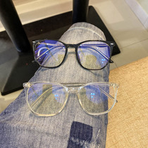 2020 new retro literary transparent frame glasses frame female ins Net red plain face anti blue light with myopia