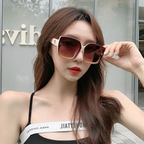 Big frame without border letter W sunglasses personality ins Net red with round face sunglasses European and American women White retro