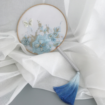 Spot finished products handmade original double-sided Chinese style group fan holding flower wedding bride dragon and vest show and wedding accessories