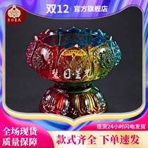 Colorful glaze lamp holder eight auspicious ghee lamp holder windproof Candlestick lamp colorful glaze candle holder lamp holder