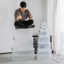 Transparent Right Angle Containing box with lid Home multifunction 80 liters Grand number Zero Snack Clothing Down Children Toys Special