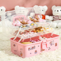 Childrens hair accessories storage box girl headline hair card Princess jewelry box baby rubber band large capacity multi-layer jewelry