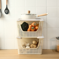 Storage basket kitchen household countertop fruit vegetable basket stove kitchen onion ginger garlic storage finishing basket multi-layer storage basket