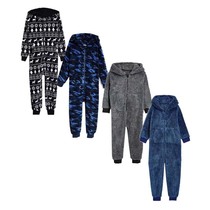 Exported to the United Kingdom Boys original one-piece pajamas autumn and winter plus velvet coral fleece childrens baby middle-aged and older childrens home clothes