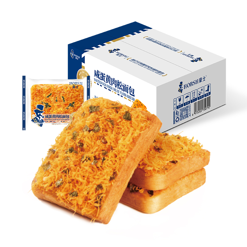 豪士咸蛋黄肉松面包408g1箱