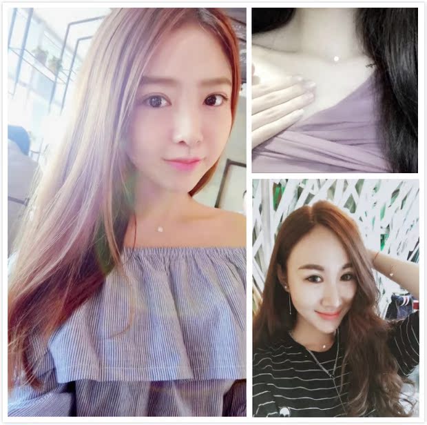 网红李李法国agatha同款单钻锆石隐形鱼线吊坠项鍊女锁骨链