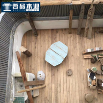 Zhepin anti-corrosion wood floor Outdoor terrace deep carbonized wood square ceiling board Sauna board Nostalgic antique wood board