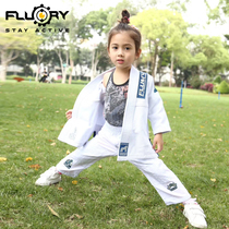 FLUORY fire base Brazilian jujitsu women cute embroidery BJJ GI judo clothes childrens professional training clothes