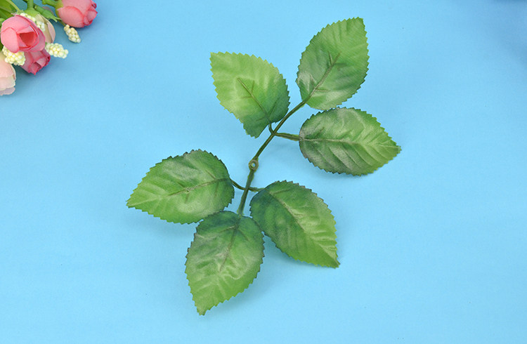 手工丝网花玫瑰花叶子 六叶玫瑰叶 一把10片 丝袜花材料厂家