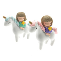 Unicorn girl baking ornaments Little White Horse sister birthday cake decoration party dessert table layout D88