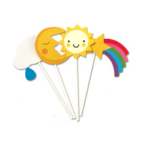 Clouds Rainbow Birthday Cake Inserts 4 Costings Sun Moon Stars Party Dessert Desk Baking Decoration Flags