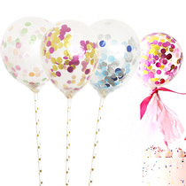5 inch balloon birthday cake decoration plug-in party dessert table layout supplies baking accessories golden sequins