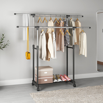 Simple storage drying rack Floor-to-ceiling bedroom household hanging rack Cold clothes rod folding indoor balcony drying clothes rack