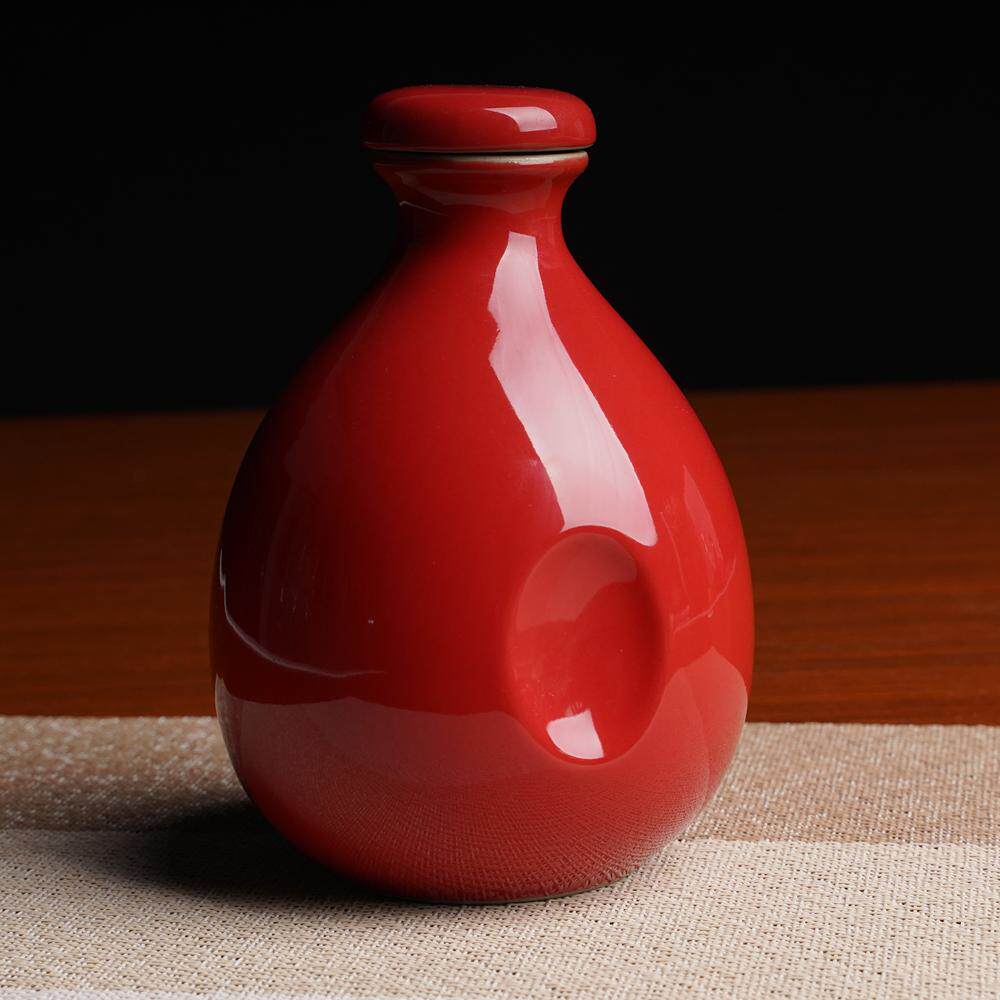 小酒瓶空瓶陶瓷装饰红色装酒的酒坛子创意白酒一酒壶瓶子1斤装