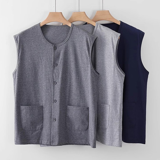 Men's pure cotton cardigan top elderly sleeveless vest thin, middle -aged elderly laid, wide -shoulder home air -conditioned sweater shirt
Men's pure cotton cardigan top elderly sleeveless vest thin, middle -aged elderly laid, wide -shoulder home air -conditioned sweater shirt