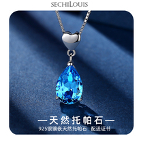 Amethyst Necklace Female Sterling Silver Natural Topaz temperament Clavicle Birthday gift to Mom custom lettering