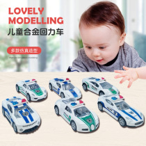 Childrens mini alloy back Force police car 1:50 simulation car model drop-resistant car toy baby boy car