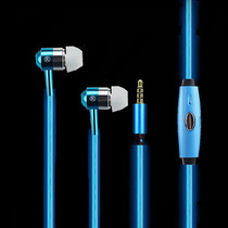 Luminous headset in-ear luminous flash Android Apple universal mobile phone wire control with wheat personality cold light EL headset