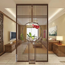 Dongyang wood carving solid wood flower grid hollow antique doors and windows partition New Chinese background wall carved ceiling decorative grille