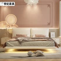 Genuine Leather Suspended Bed Elephant Ears Bed Light Lavish Silence of the Silent Wind Main Sleeper double bed Ideostyle Designer-like Prototype Room