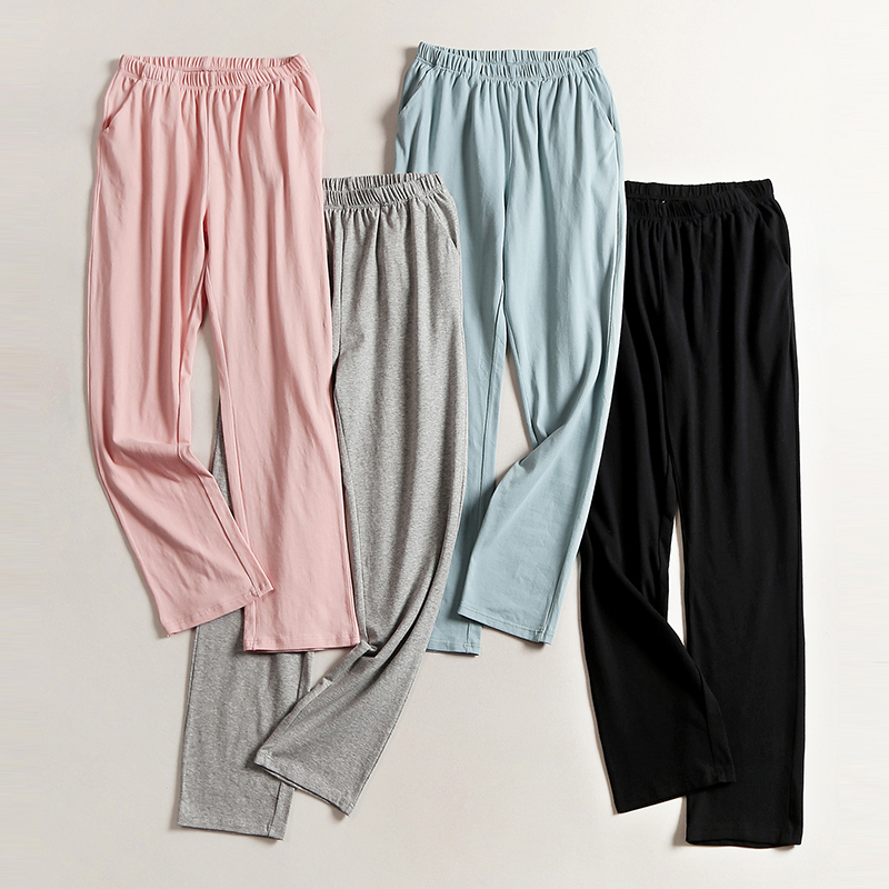 Women's cotton pajamas large size loose home pants Thin home pants pants casual pants can be worn outside pants winter