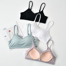 With chest pad chest padded female summer V-collar beauty back anti-light underwear without steel ring gathering chest wrap small camisole bottom sling vest