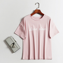 Cotton Short Sleeve T-Shirt Summer Loose Pajamas Thin Plus Size Half Sleeve base shirt Home Clothes Top Wear