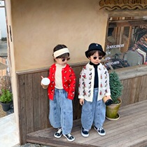 Children sweaters cardioverts for boys Korean version of spring and autumn cartoon-knitted sweater jacket girls fall cute sweater