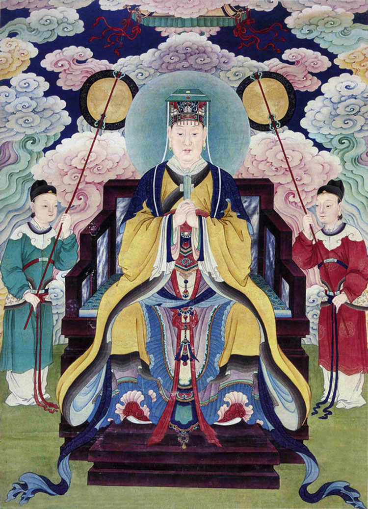 定制泰山奶奶画像水晶卷轴挂画相纸塑封碧霞元君道教神像