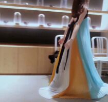 Give back the special goddess skirt rainbow oversized skirt full fold craft holiday beauty dress long dress is the goddess