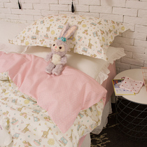 (House posture original) cute cartoon love bear cotton 0 9m bed three-piece school girl sheet BJ