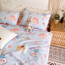 (House posture) ins cute cartoon girl heart four-piece set 1 8m double net red kit bunny rabbit SN