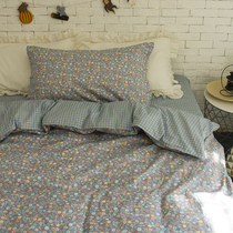 (House posture) Korean version of small flower dormitory three-piece bed sheet art school students cotton bed BJ