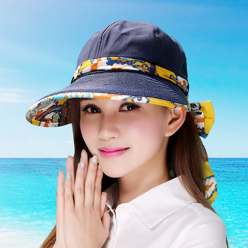 帽子女夏季可折叠女士韩版潮休闲沙滩帽出游户外遮阳帽防晒太阳帽