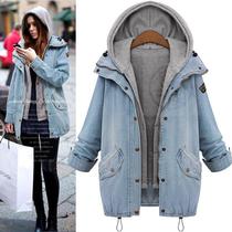 (Oversized women's fat autumn jeans jacket loose windbreaker