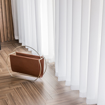 Finished custom chiffon white gray punched adhesive hook Korean fold accessories transparent soft decorative curtain