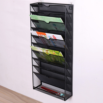 10-story wall mount metal wrought A4 file rack grid office Information Book newspaper display shelf storage