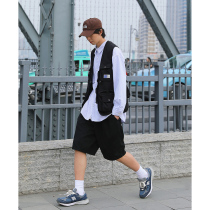 KOUEMGI empty flavor Japanese retro function multi pocket tooling vest mens Tide brand loose sleeveless jacket