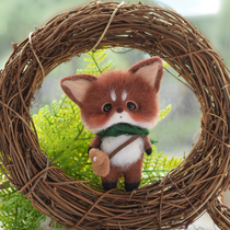 Qianying wool felt poke music material bag handmade diy forest little fox decoration cute backpack fox