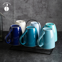 Large capacity Mark cup suit household ceramic cup cute girls high color for boys tea cup pure color cup