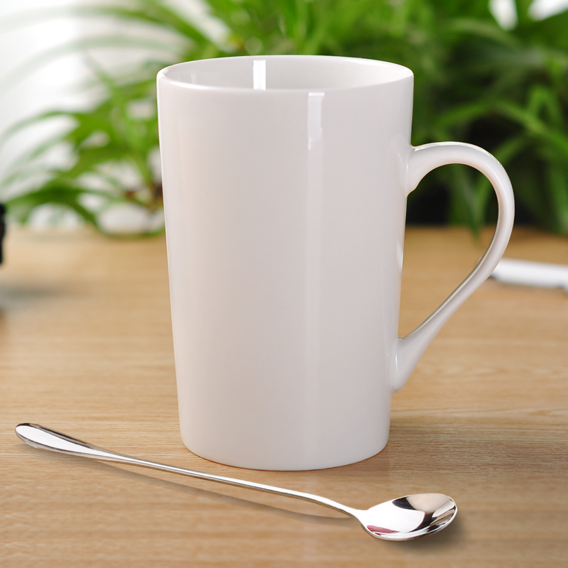 簡約陶瓷杯子喝水杯茶杯白色馬克杯定制LOGO早餐辦公室牛奶咖啡杯