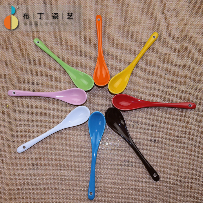 Color coffee spoon, coffee spoon, spoon, long handle ceramic spoon seasoning spoon stirring spoon, spoon, spoon