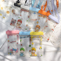 New cartoon quicksand inflatable transparent mobile phone waterproof bag touch screen swimming Photo Apple Huawei universal diving cover