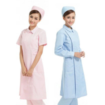 Nurse Service Long Sleeve Drugstore Work Clothes Intern Summer Clothing Round Collar Workout Short Sleeve Women Suit Doll Collar White Coat