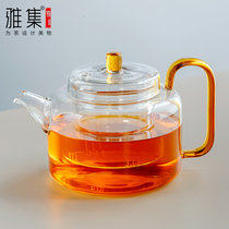Yepisode Tea Set Clear Wind Pot HEAT RESISTANT GLASS FILTER TEAPOT TEA WATER SEPARATION HOME OFFICE THICKENED BUBBLE TEAPOT COOK TEA