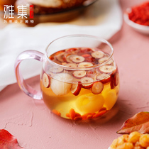 Elegant Glass Cup Milk Oat Breakfast Cup Office Lady Flower Tea Cup Bubble Tea Cup Home Water Cup Transparent Cup