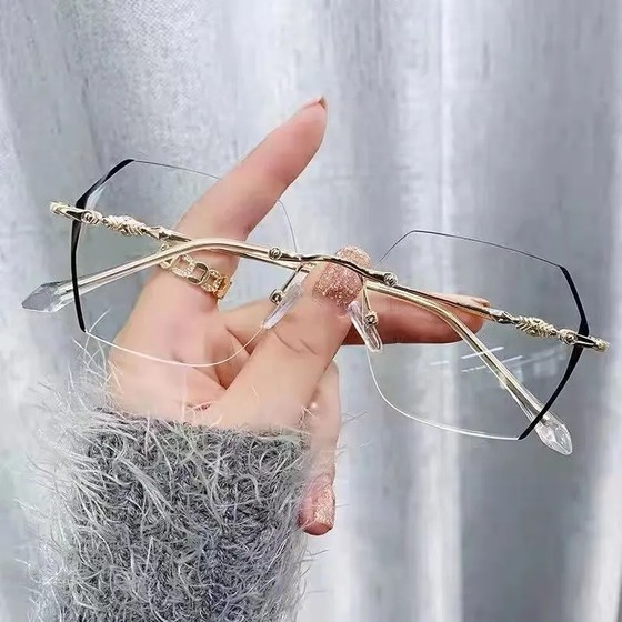 Ultra -light anti -blue light radiation frameless myopia glasses female with digital beauty artifact, borderless facial face mirror Ultra -light anti -blue light radiation frameless myopia glasses female with digital beauty artifact, borderless facial face mirror