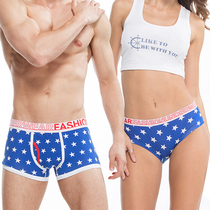 Quality pure cotton lovers underwear stars fashion British Blue comfortable youth tide womens pants mens boxer shorts