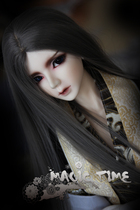 3 points uncle BJD doll SD doll wig Medium split scalp costume wig High temperature silk F55 smoke gray