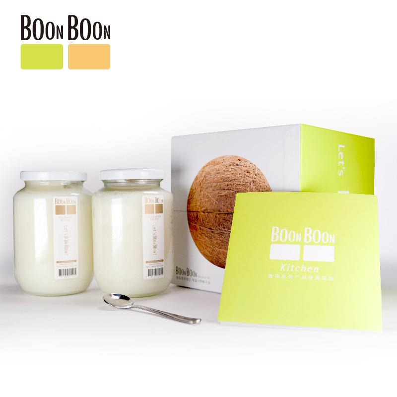 bonbon cooking refined coconut oil 450ml * 2 spoon gift box